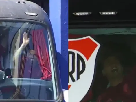 VIDEO | River llegó a La Bombonera golpeando los vidrios y cantando