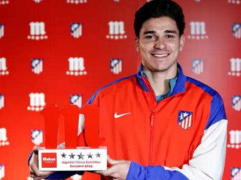 Festeja la Araña: Julián Álvarez recibió un premio en Atlético Madrid