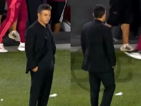 No se vio: la reacción de Gallardo al segundo gol de Central y al empate final de River