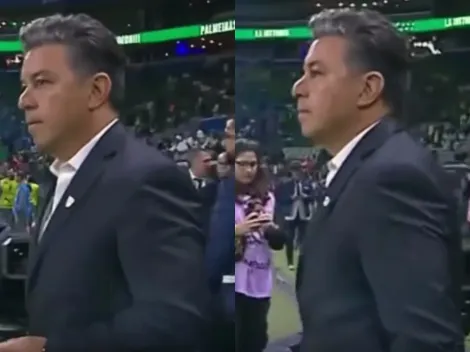 ¿Cábala? Gallardo sorprendió con un gesto a minutos del partido con Palmeiras