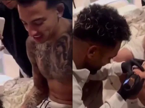 Se hizo viral: el video de Borja ¡tatuando! a Castaño en la pierna