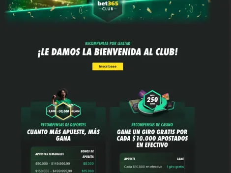Club bet365 Argentina: apostá toda la semana y cobrá los lunes