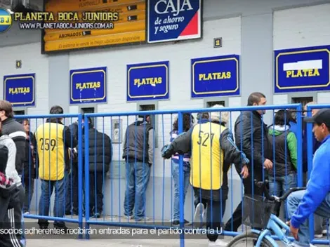 Venta de entradas para los socios adherentes ante Universidad de Chile