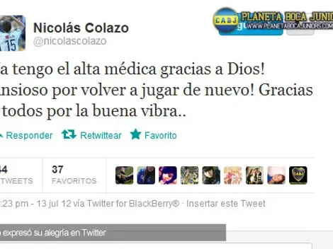 Colazo recibió el alta médica