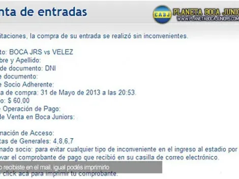 A la cancha con el comprobante de pago impreso