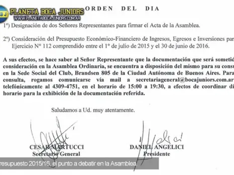 A las 19, Asamblea por el presupuesto 2015/16