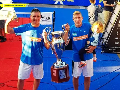 Palermo y Abbondanzieri, bicampeones del mundo en fútbol tenis