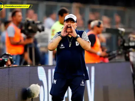 Maradona, enfocado en el partido contra Boca