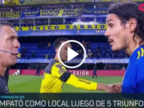 VIDEO | El fuerte reclamo de Cavani al árbitro tras el empate de Boca con Talleres: "No seas malo"