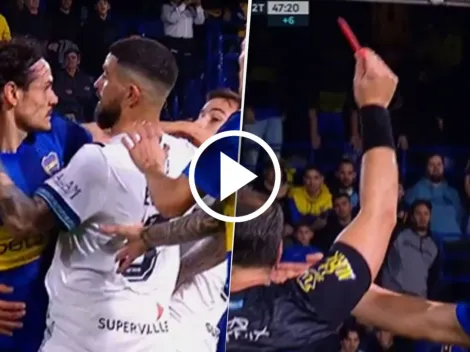 VIDEO | Final con polémica: Cavani fue expulsado y hubo empujones entre los jugadores de Boca y Vélez