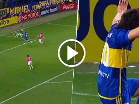 VIDEO | Con suspenso: la genial definición de Cavani para el 1-0 de Boca ante Independiente del Valle