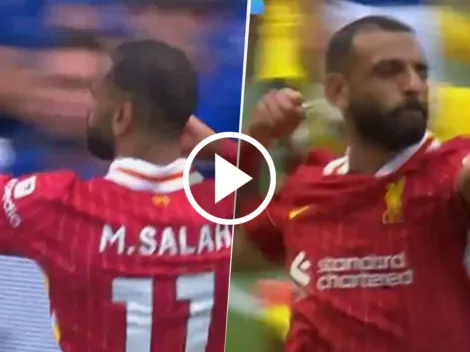 VIDEO | Hizo el flechazo: el festejo de Salah en Liverpool a lo Cavani