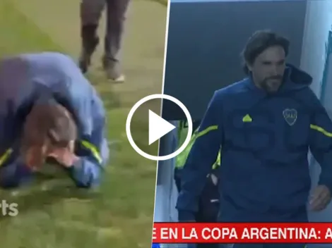 VIDEO | Al borde de las lágrimas: el desahogo de Diego Martínez en su camino al vestuario tras la victoria de Boca