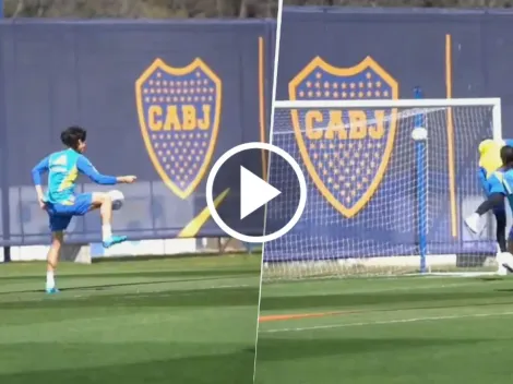 VIDEO | La sutileza de Cavani en la práctica de Boca: lindo gol, en plena preparación para el Superclásico