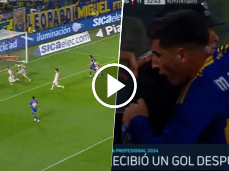 VIDEO | Lo festejó con un policía: el gol de Merentiel para el 1-0 de Boca ante Argentinos Juniors