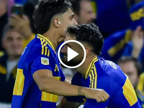 VIDEO | No se vio en TV: el gesto de Milton Giménez con Zeballos tras el gol de Boca a Unión