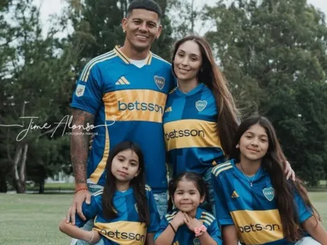 Por qué Marcos Rojo armó una sesión de fotos familiares con la camiseta de Boca