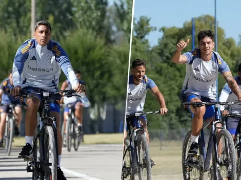 Gago armó una competencia de bicicletas en Boca Predio: qué jugador fue el gran destacado