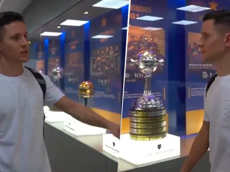 Ander Herrera pasó por la vitrina de Boca y se frenó ante un trofeo: "Este es mi primer recuerdo"