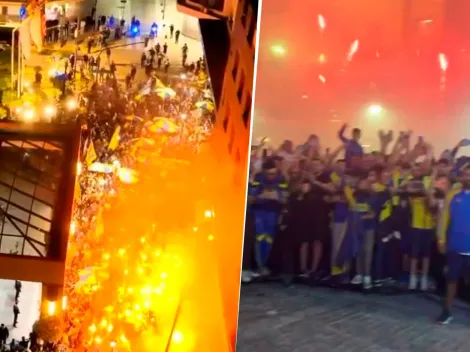 Los videos de la masiva caravana de hinchas de Boca rumbo al hotel donde concentra el plantel