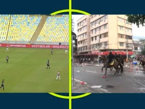 Batalla campal en la final de Copa Río por problemas hinchada-policía