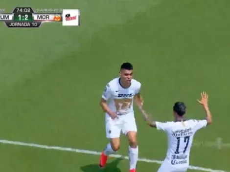 Felipe Mora vuelve al gol en Pumas y anota en el empate ante Morelia