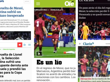 Prensa argentina: "Nunca Venezuela nos había marcado tres goles"