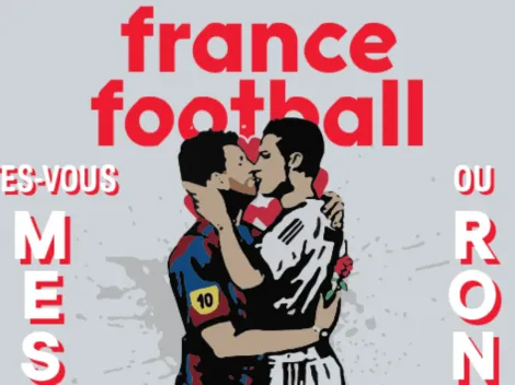 France Football pone a Ronaldo y Messi besándose en su portada