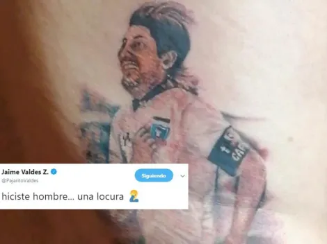 ¡Plop! Hincha de Colo Colo se tatúa a Jaime Valdés y el Pájaro contesta