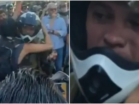 Carabinero llora ante discurso de protesta pacífico