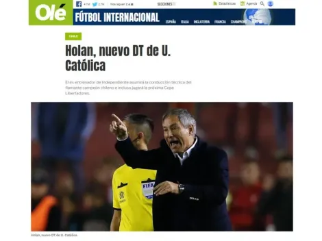 Prensa Argentina: "La UC, un club grande de Sudamérica, contrata a Holan"