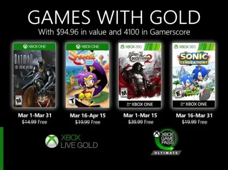 Batman lidera los juegos gratis de Xbox Live Gold