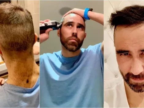 Claudio Bravo aprende a cortarse el pelo solito en la cuarentena