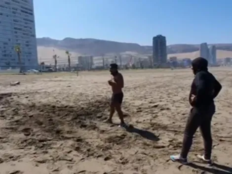 El duro entrenamiento de Edson Puch en la playa