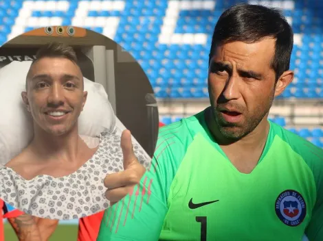 El fracturado Muslera recibe chocho el saludo de Claudio Bravo