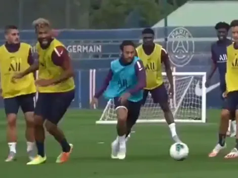 Neymar saca aplausos y carcajadas con un tremendo caño