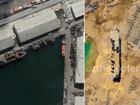 Impactante: el antes y después de la explosión en el puerto de Beirut