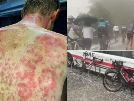 Ciclistas sufrieron impactante granizada en Dauphiné