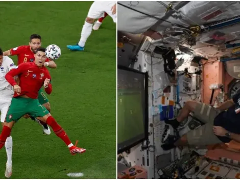 Astronauta ve Francia vs Portugal desde el espacio