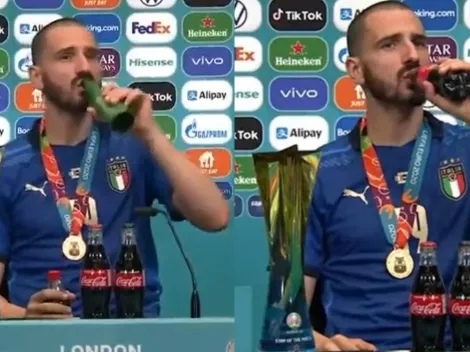 Ni ahí con CR7 y Pogba: Bonucci toma Coca Cola y chela