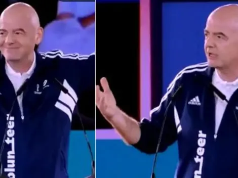 Momento cringe de Infantino durante speech en Qatar