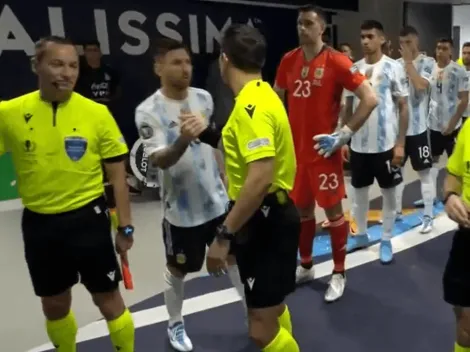 Hola Piero: el saludo de Messi a los árbitros chilenos de la Finalissima