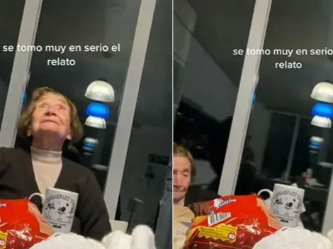 ¡Tremendo susto! Abuela se cae intentando imitar la chilena de Messi