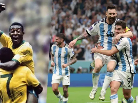 Pelé festeja junto a su hija el triunfo de Argentina