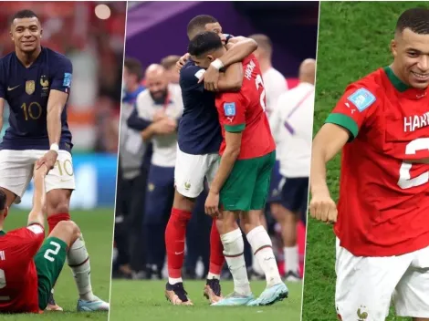 Mbappé celebra el paso a la final con la camiseta de Hakimi