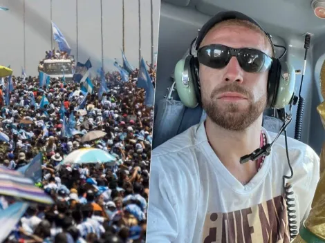 Bus de Argentina no llega al Obelisco y se van en helicóptero