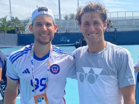 "Chileno" Thiem entrena junto a Ruud... ¡con camiseta de la Roja!