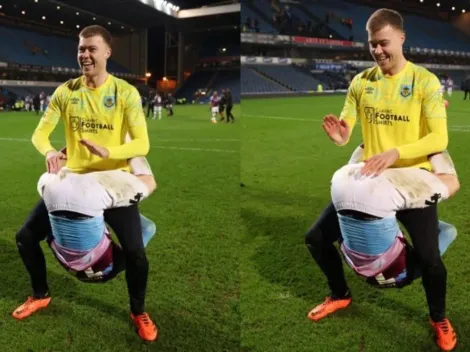 Usó trasero de su compañero como tambor en celebración del Burnley