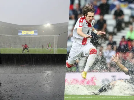 Diluvio en Escocia obliga a suspender partido rumbo a la Euro