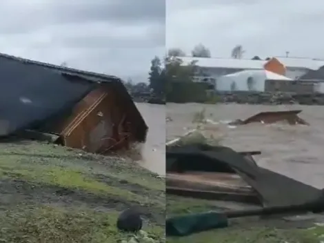 Lluvias: Increíble video muestra como una vivienda es arrastrada por río Chillán